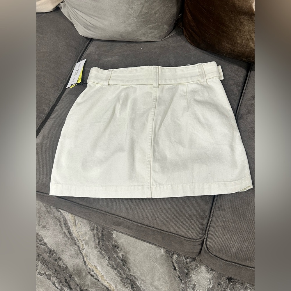 Women's Belted Button-Front Denim Mini Skirt - Future Collective with Jenee - Picture 4 of 12